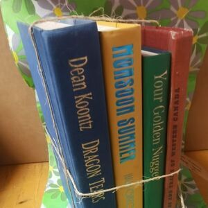 Vintage Rainbow Book Stack
